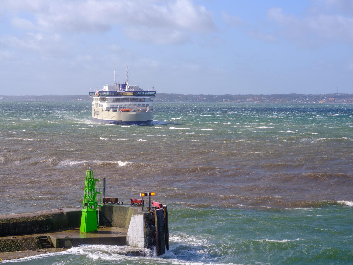 ForSea Aurora ferry departing Helsingborg harbour on the 20-minute crossing to Helsingør